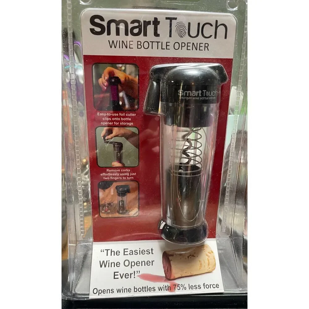 Sealed Smart Touch Wine Bottle Opener With Foil Cutter & Corkscrew